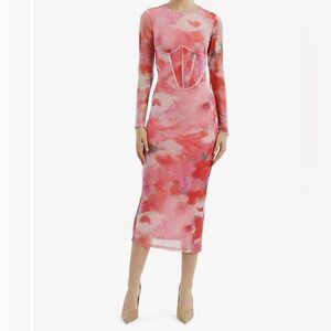 Brand New Bardot Lena Mesh Midi Dress